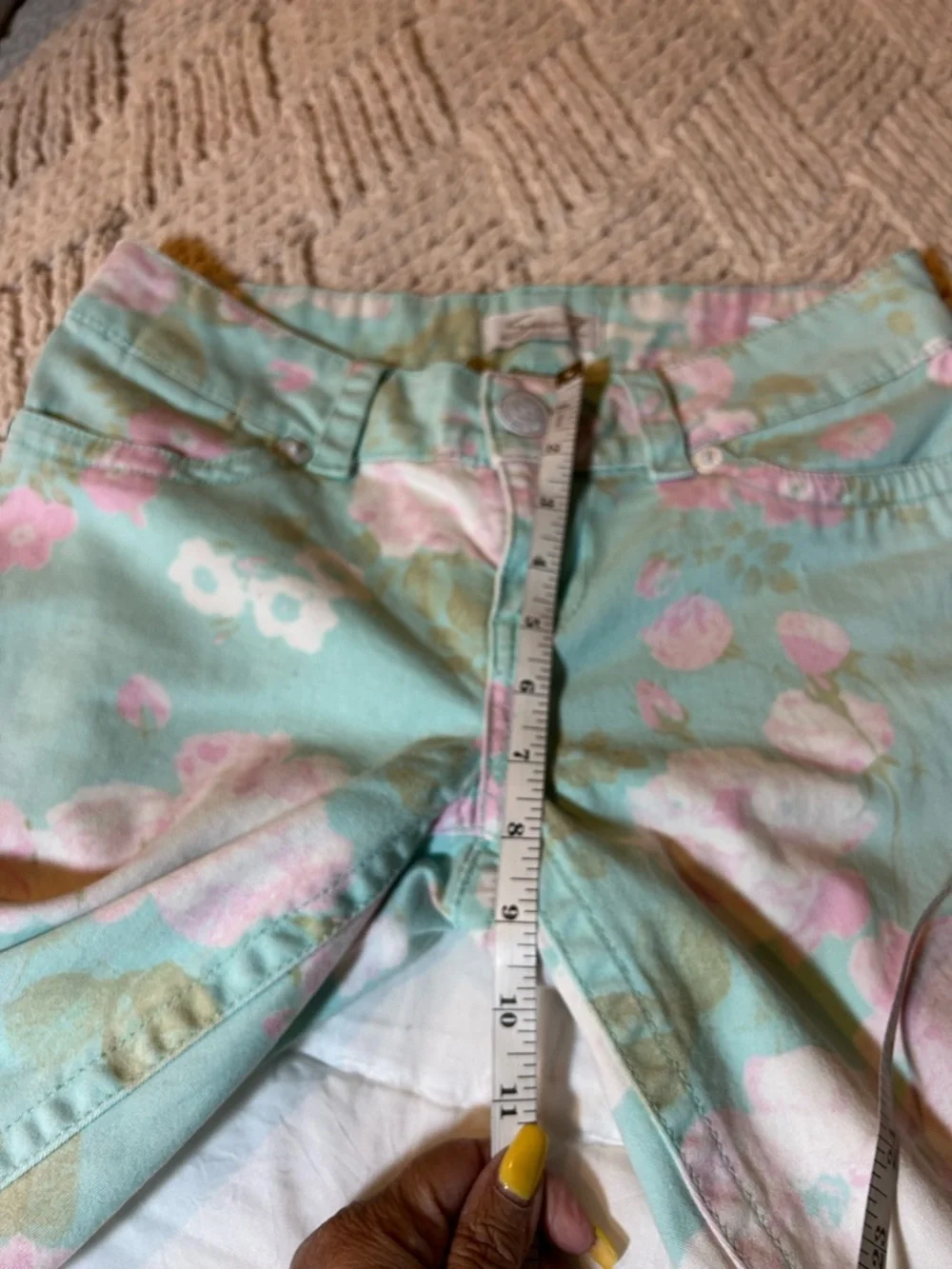Seven7 Pastel Tie-Dye Crop Jeans - Mint, Pink, Beige - Picture 6 of 8